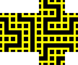 [Flat layout of solved Rubik's Maze]
